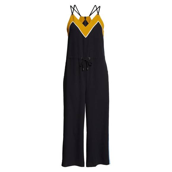 NEW TED BAKER darvva v-neckline drawstrings cotton sleeveless jumpsuit in black - Picture 4 of 4